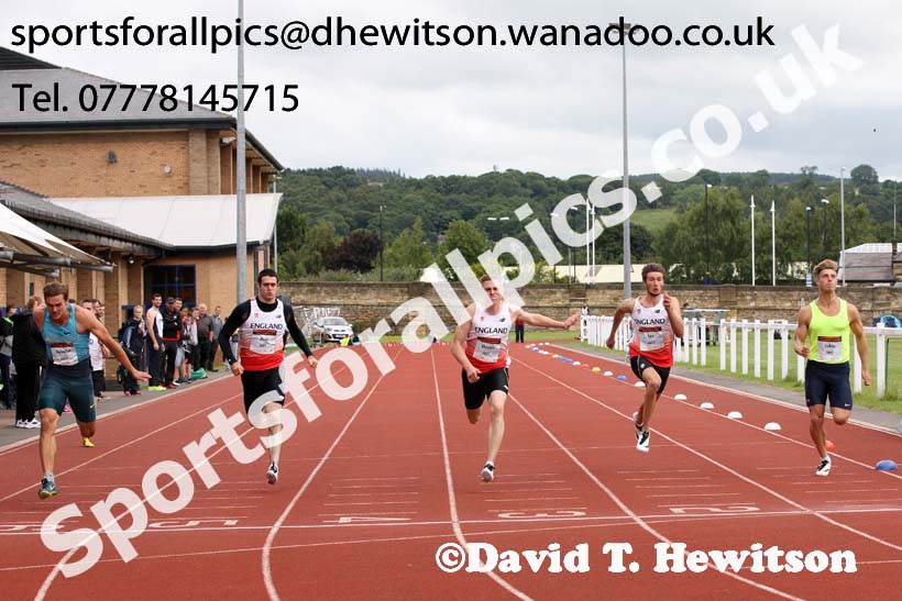 Senior mens 100 metres, EAP International Combined Events, Hexham Northumberland. Photo: David T. Hewitson/Sports for All Pics